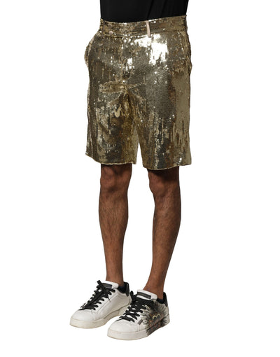Dolce &amp; Gabbana Bermuda's met gouden pailletten en versieringen van polyester