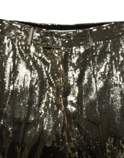 Dolce &amp; Gabbana Bermuda's met gouden pailletten en versieringen van polyester