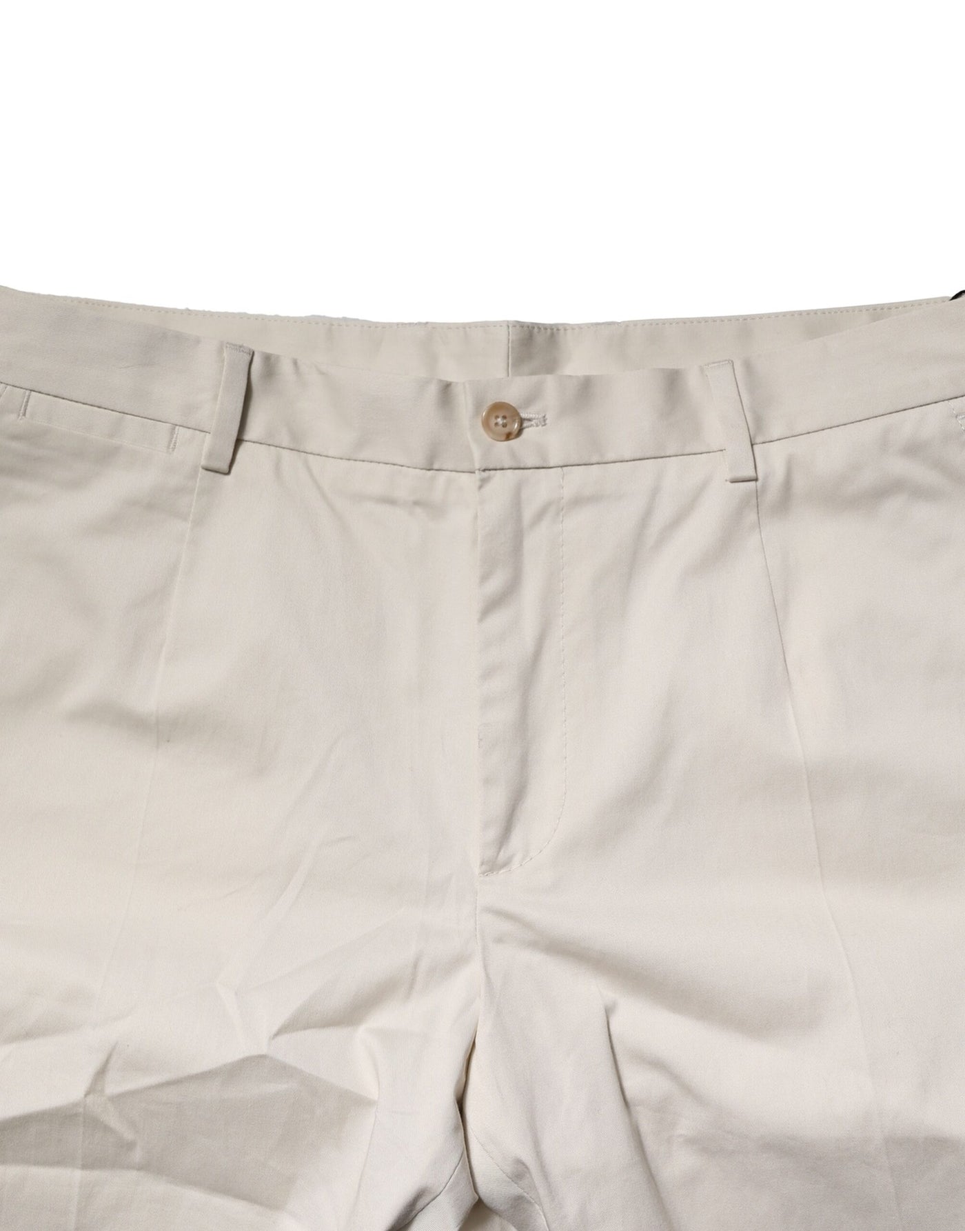 Dolce &amp; Gabbana beige katoenen stretch bermudashorts met middelhoge taille