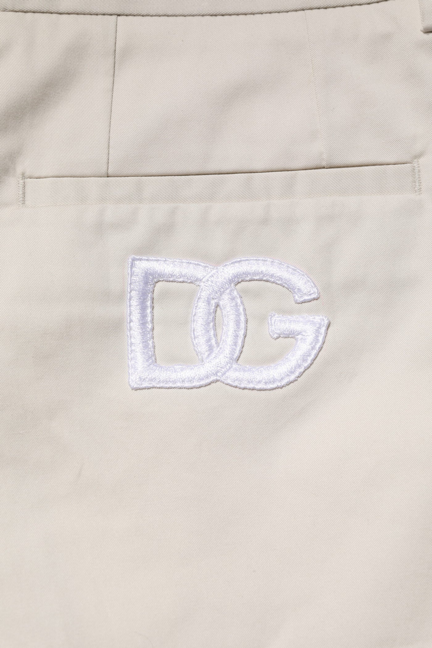 Dolce &amp; Gabbana beige katoenen stretch bermudashorts met middelhoge taille