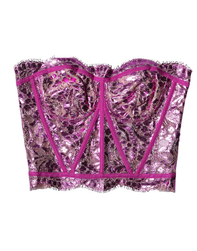 Dolce &amp; Gabbana roze bustier mouwloze korset blouse top
