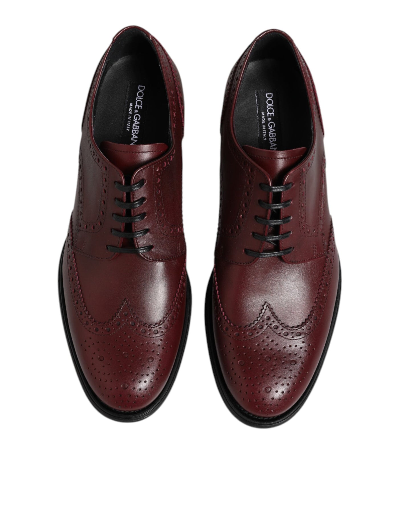 Chaussures Derby à lacets en cuir marron Dolce &amp; Gabbana