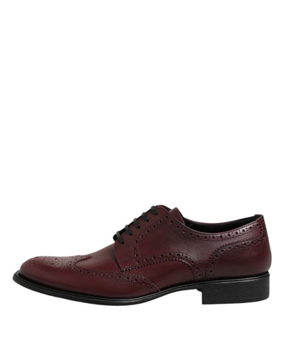 Chaussures Derby à lacets en cuir marron Dolce &amp; Gabbana