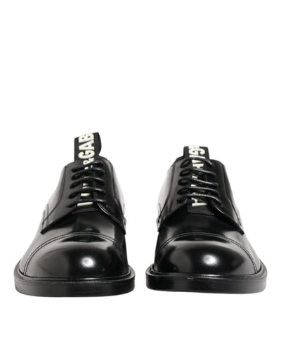 Dolce &amp; Gabbana Zwarte Leren Veterschoenen Heren Formele Schoenen