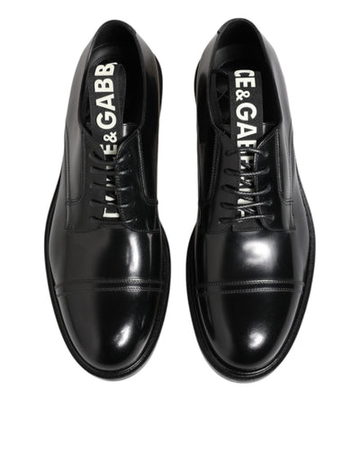 Dolce &amp; Gabbana Zwarte Leren Veterschoenen Heren Formele Schoenen