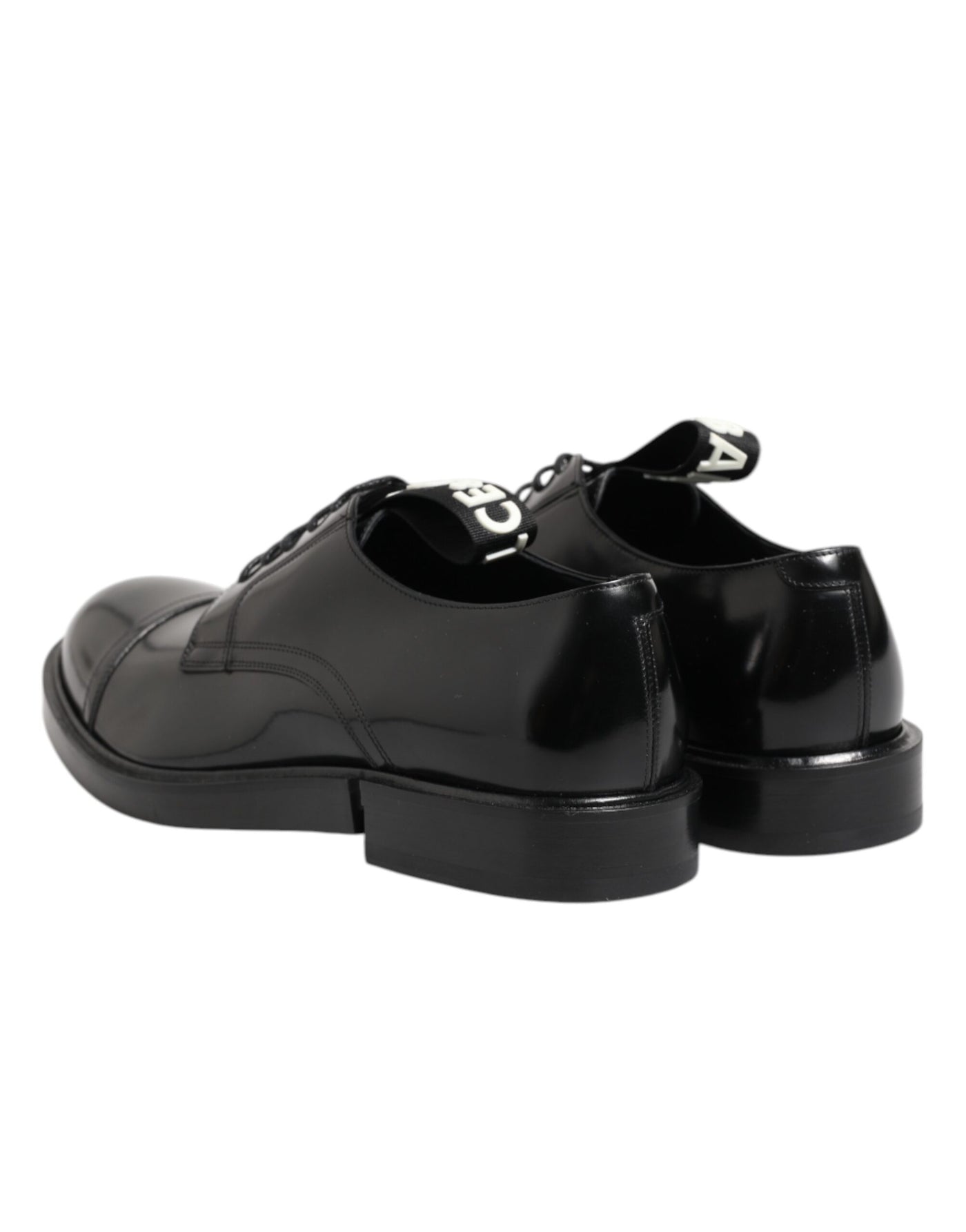 Dolce &amp; Gabbana Zwarte Leren Veterschoenen Heren Formele Schoenen