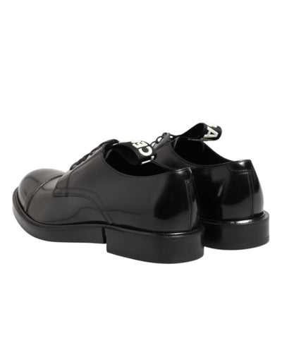 Dolce &amp; Gabbana Zwarte Leren Veterschoenen Heren Formele Schoenen