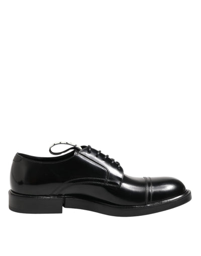 Dolce &amp; Gabbana Zwarte Leren Veterschoenen Heren Formele Schoenen