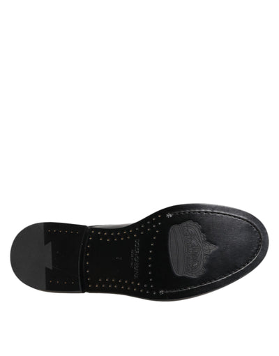 Dolce &amp; Gabbana Zwarte Leren Veterschoenen Heren Formele Schoenen