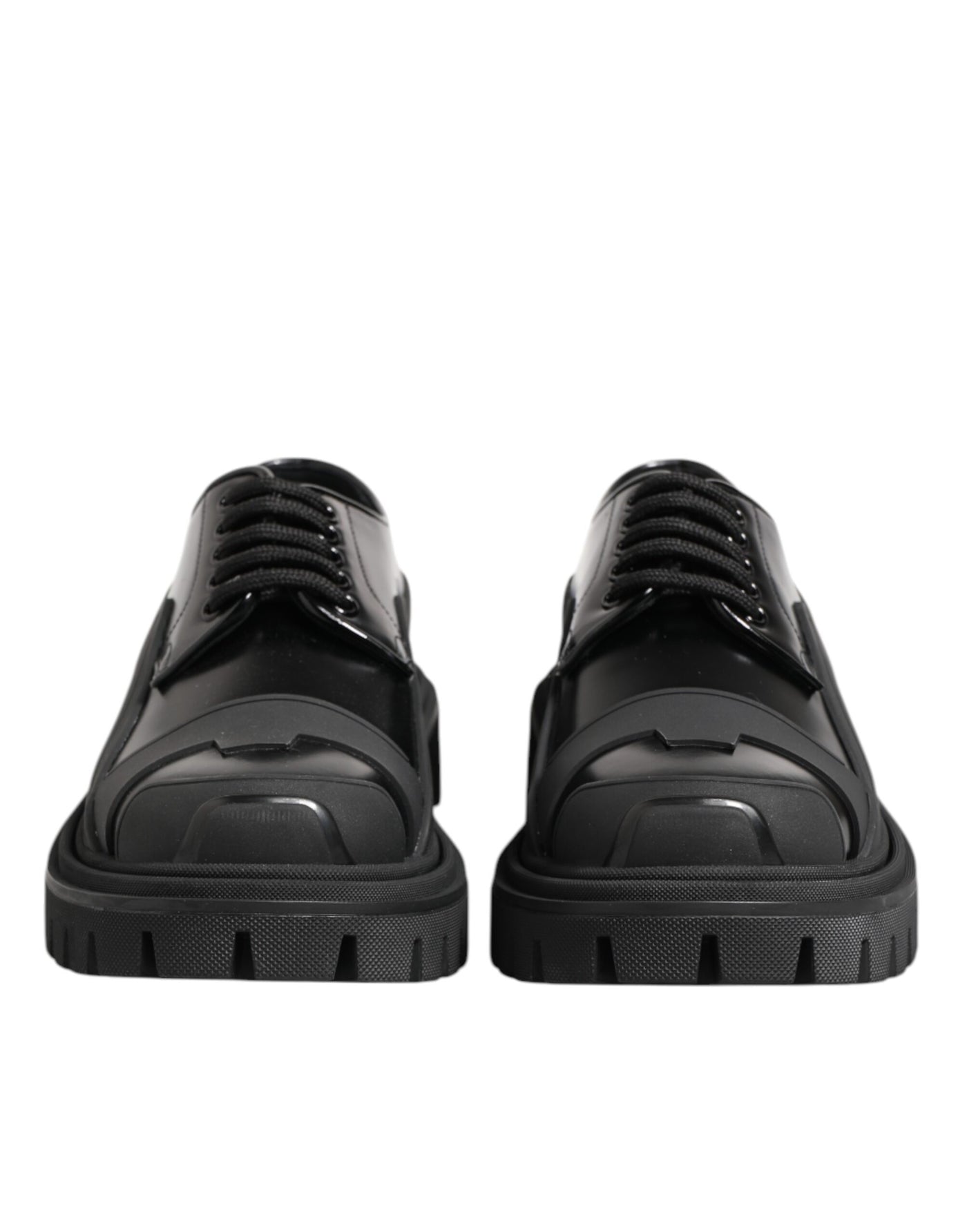 Dolce &amp; Gabbana Zwarte Lakleren Trekking Derby Schoenen