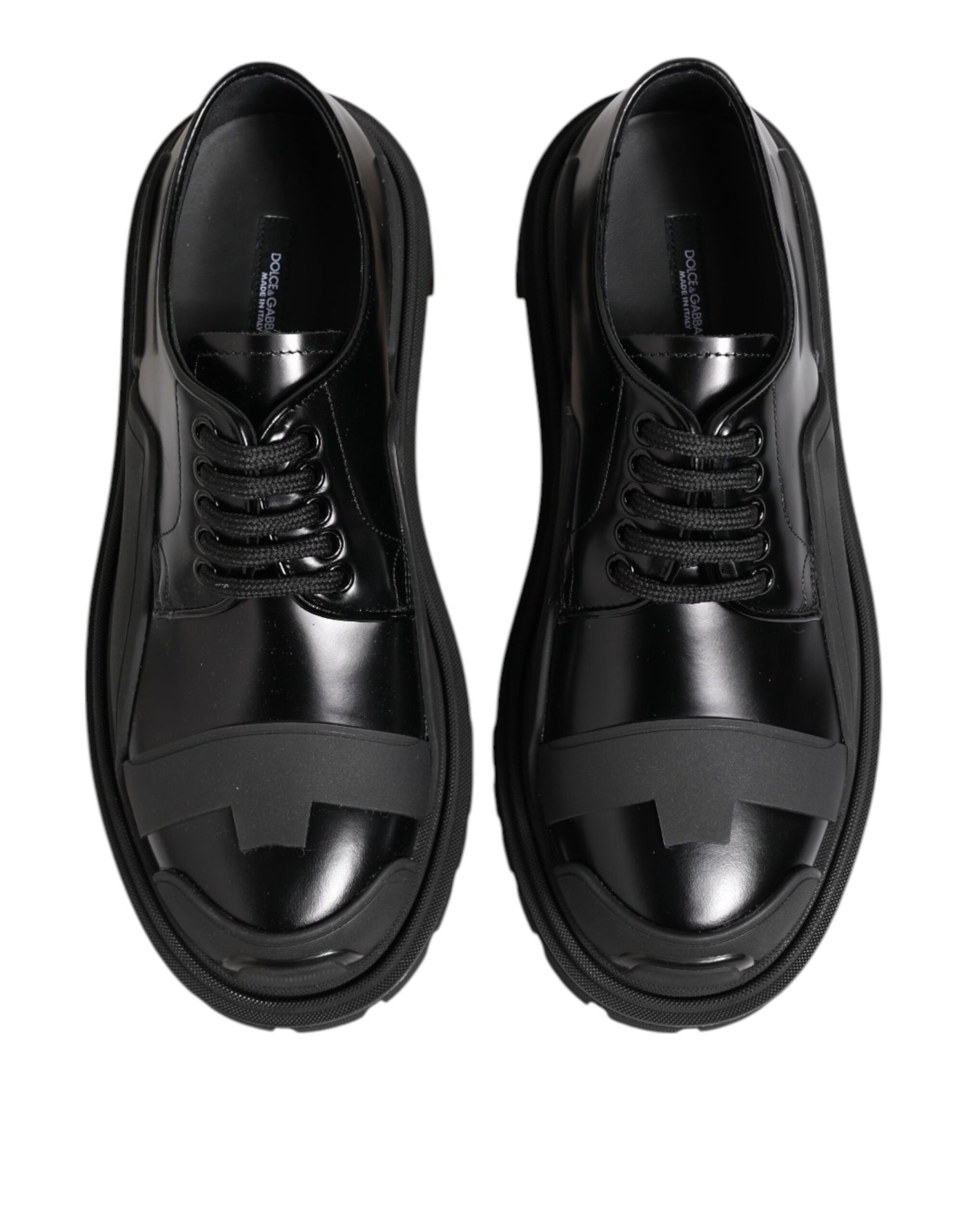 Dolce &amp; Gabbana Zwarte Lakleren Trekking Derby Schoenen