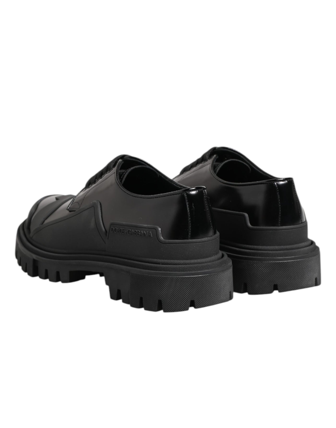 Dolce &amp; Gabbana Zwarte Lakleren Trekking Derby Schoenen