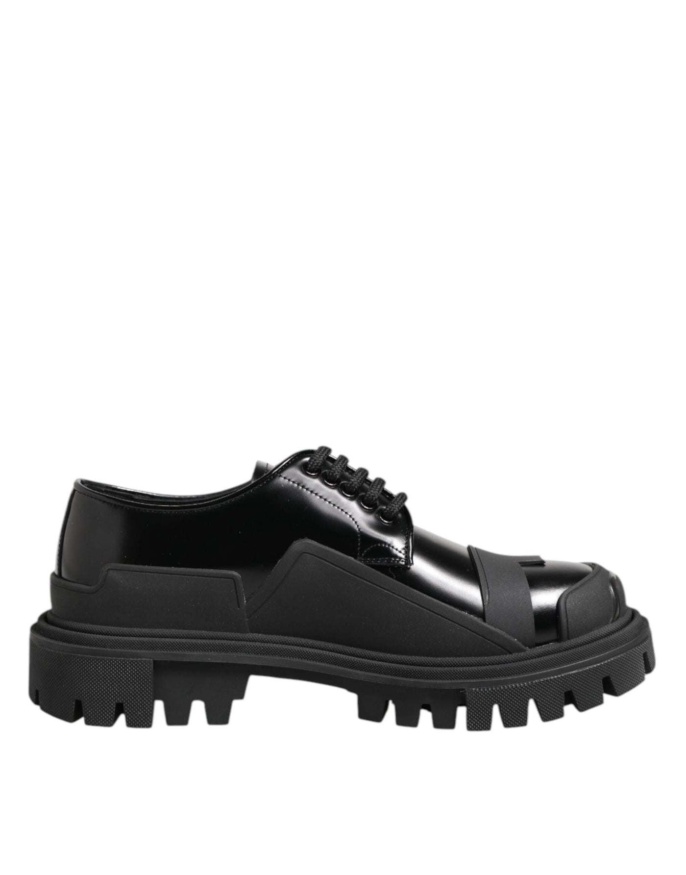 Dolce &amp; Gabbana Zwarte Lakleren Trekking Derby Schoenen