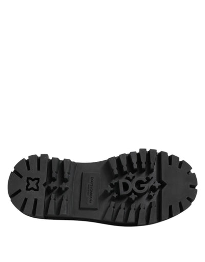 Dolce &amp; Gabbana Zwarte Lakleren Trekking Derby Schoenen