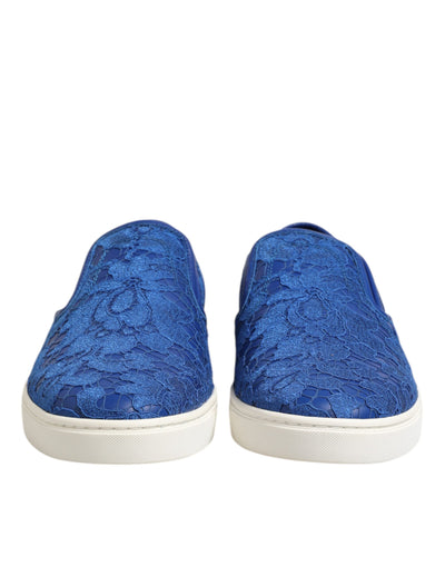 Dolce &amp; Gabbana blauwe leren veterschoenen
