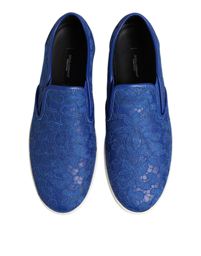 Dolce &amp; Gabbana blauwe leren veterschoenen