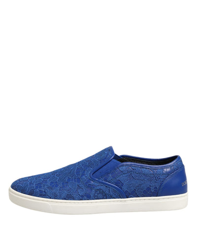 Dolce &amp; Gabbana blauwe leren veterschoenen