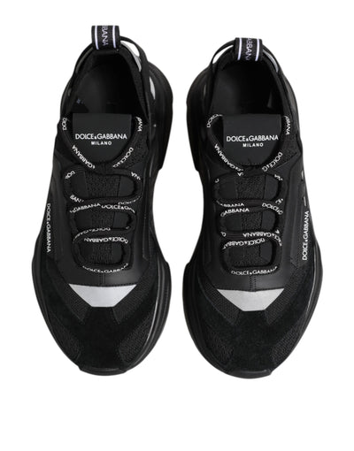 Dolce &amp; Gabbana zwarte leren Daymaster lage sneakers