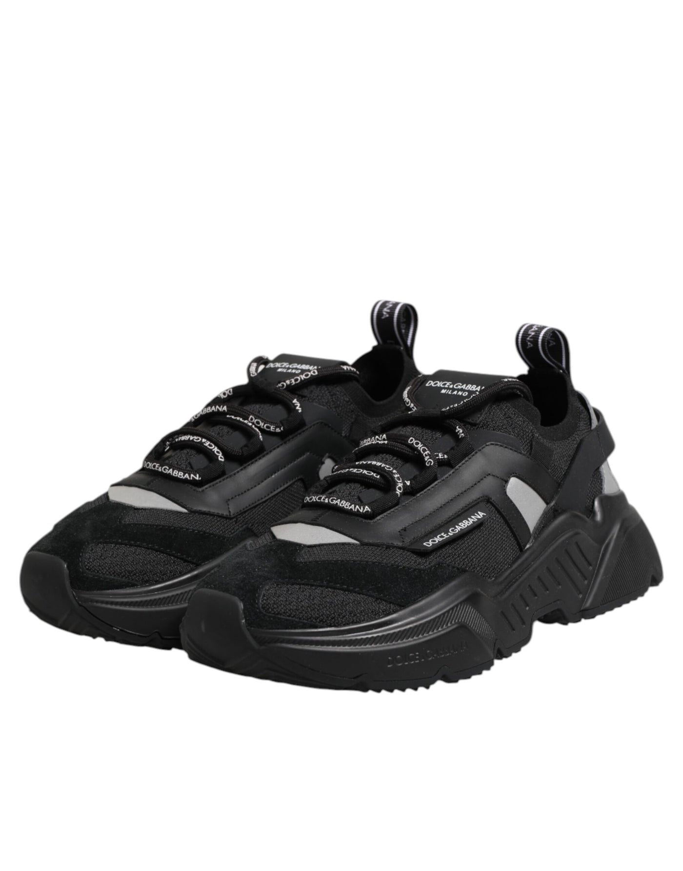 Dolce &amp; Gabbana zwarte leren Daymaster lage sneakers