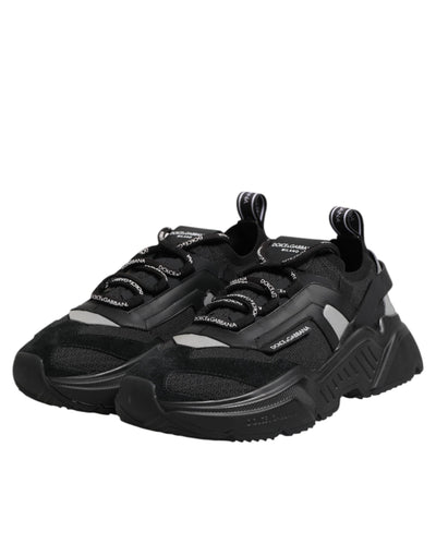 Dolce &amp; Gabbana zwarte leren Daymaster lage sneakers