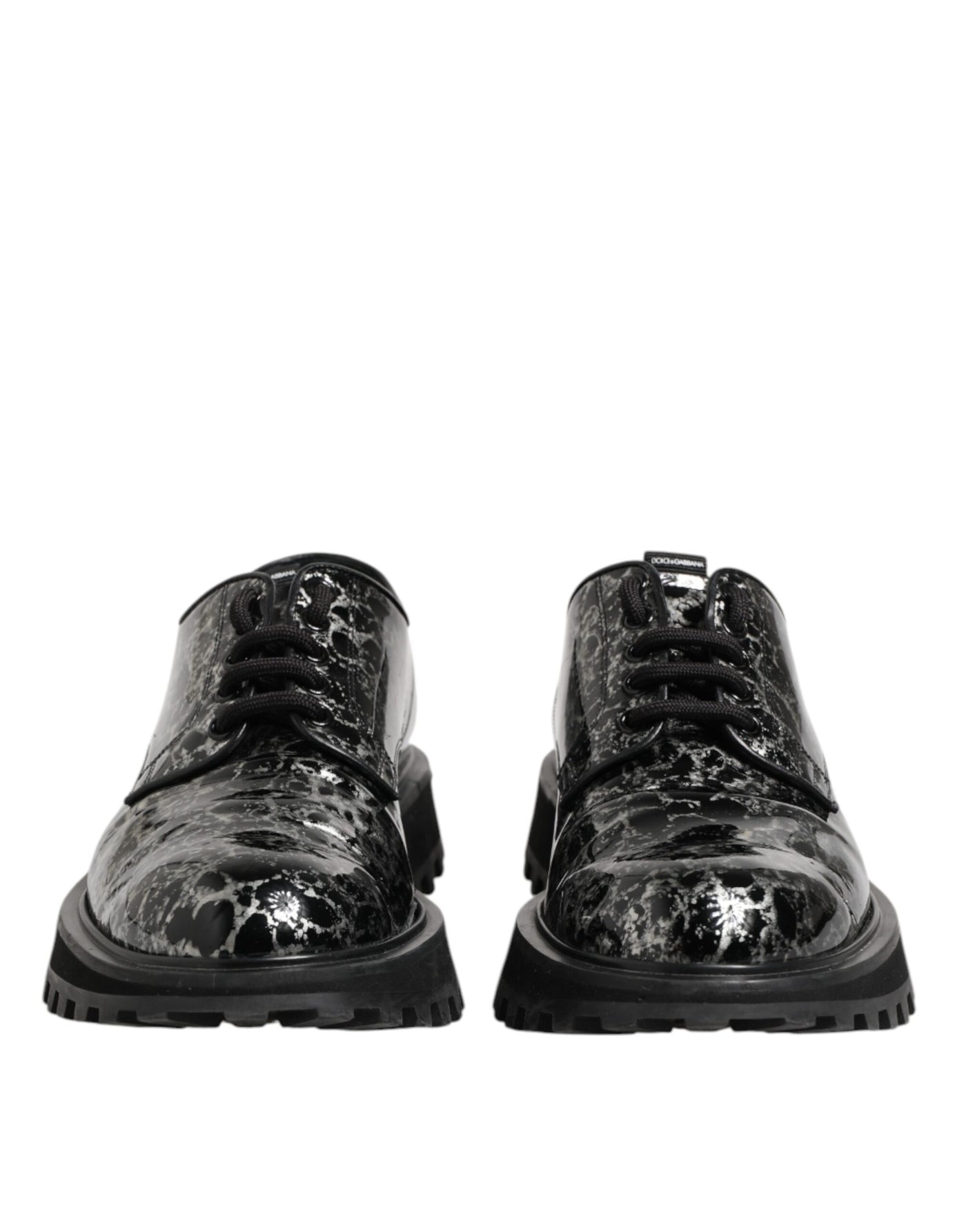 Dolce &amp; Gabbana Zwart Wit Kalfsleren Dikke Derby Schoenen