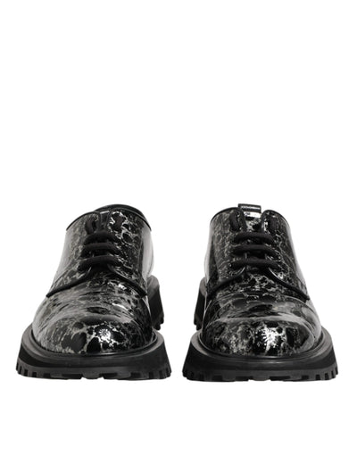 Dolce &amp; Gabbana Zwart Wit Kalfsleren Dikke Derby Schoenen