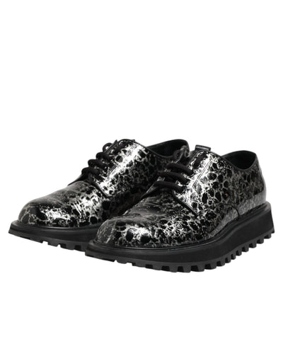 Dolce &amp; Gabbana Zwart Wit Kalfsleren Dikke Derby Schoenen