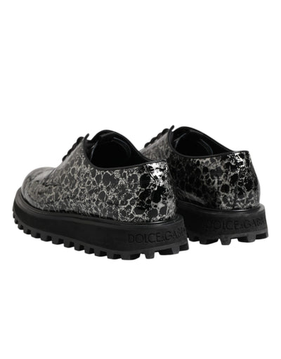 Dolce &amp; Gabbana Zwart Wit Kalfsleren Dikke Derby Schoenen