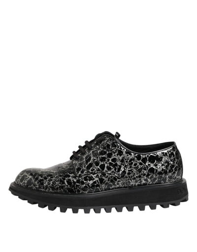 Dolce &amp; Gabbana Zwart Wit Kalfsleren Dikke Derby Schoenen