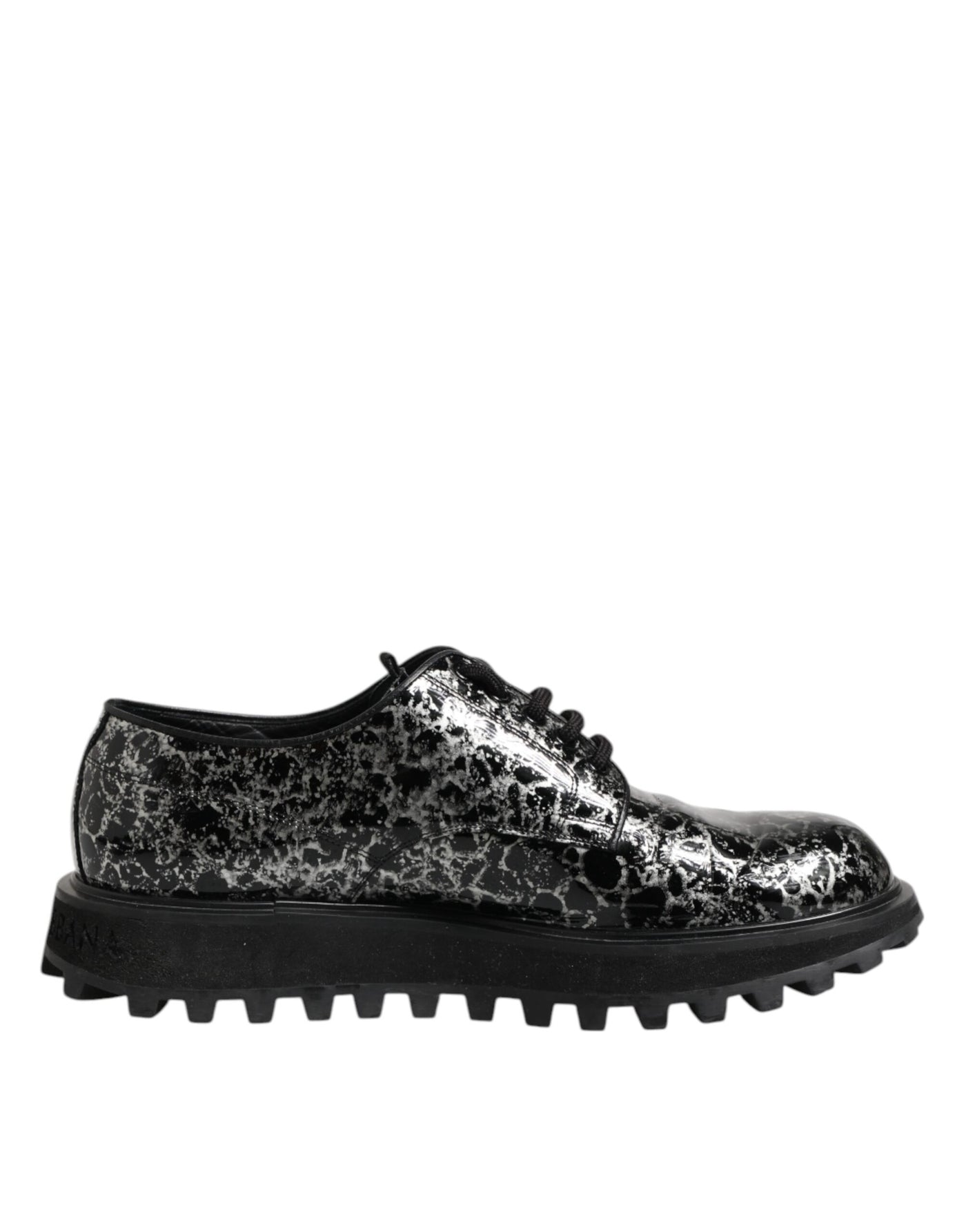 Dolce &amp; Gabbana Zwart Wit Kalfsleren Dikke Derby Schoenen