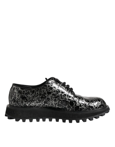 Dolce &amp; Gabbana Zwart Wit Kalfsleren Dikke Derby Schoenen