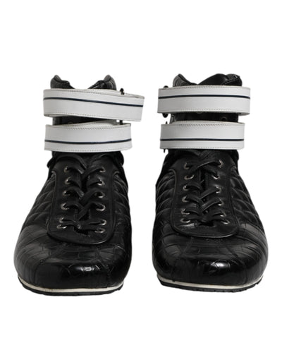 Dolce &amp; Gabbana Zwarte Gewatteerde Leren Veterschoenen