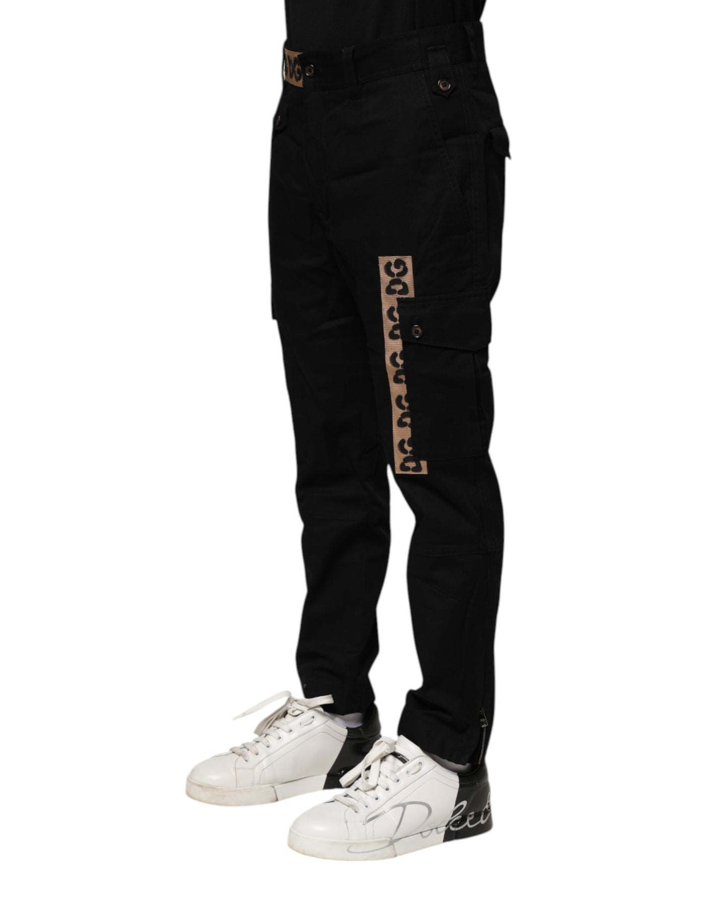 Dolce &amp; Gabbana zwarte katoenen cargo casual broek