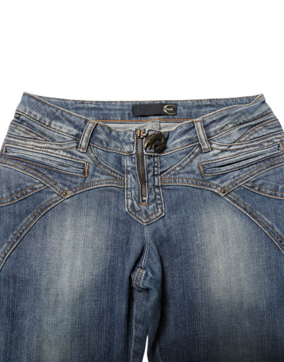 Jean en denim bleu délavé coupe droite Just Cavalli pour homme