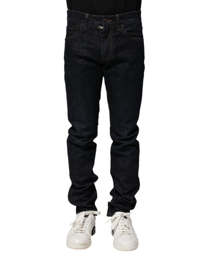 Dolce &amp; Gabbana Zwarte Katoenen Skinny Denim Herenjeans
