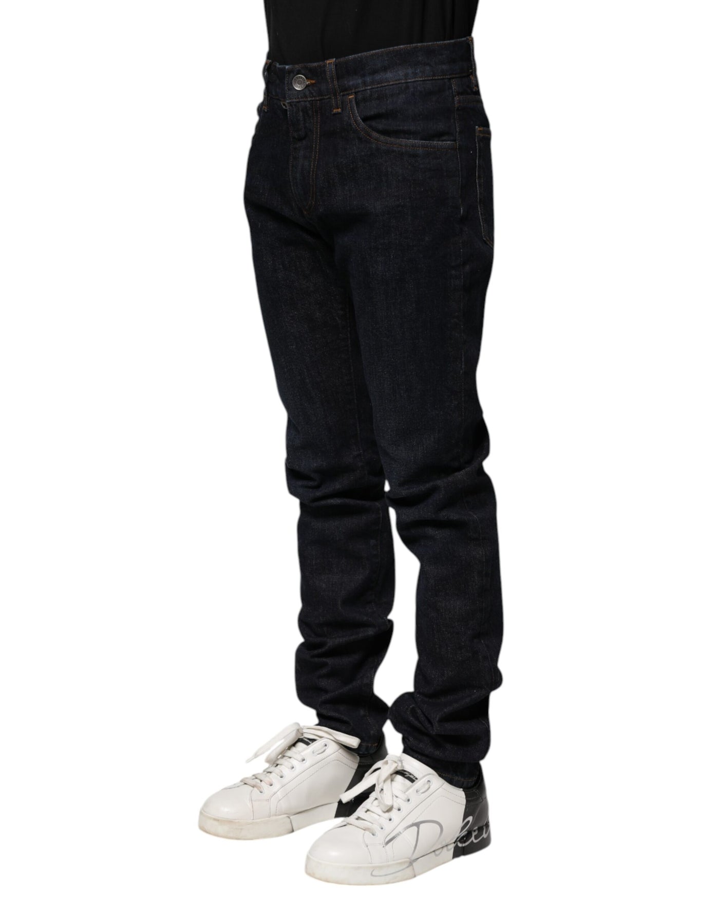 Dolce &amp; Gabbana Zwarte Katoenen Skinny Denim Herenjeans