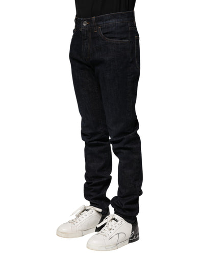 Dolce &amp; Gabbana Zwarte Katoenen Skinny Denim Herenjeans