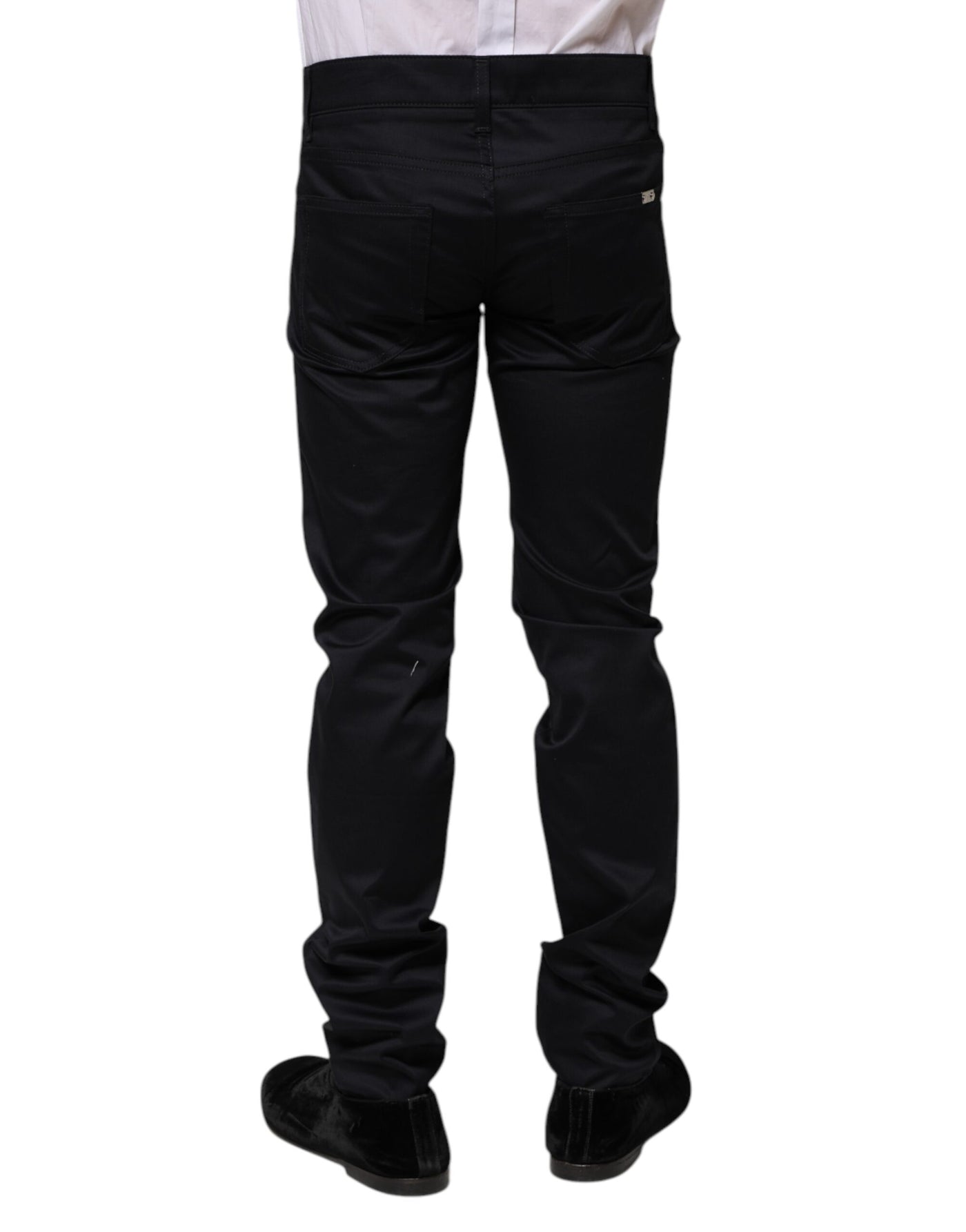 Dolce &amp; Gabbana Zwarte Katoenen Skinny Mid Waist Broek