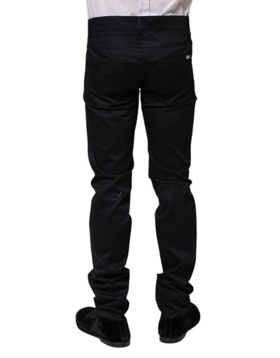 Dolce &amp; Gabbana Zwarte Katoenen Skinny Mid Waist Broek