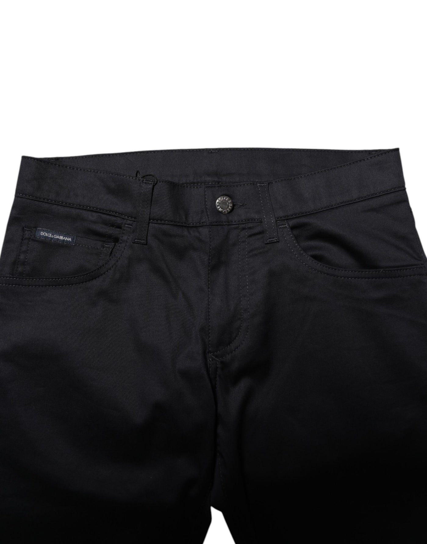 Dolce &amp; Gabbana Zwarte Katoenen Skinny Mid Waist Broek
