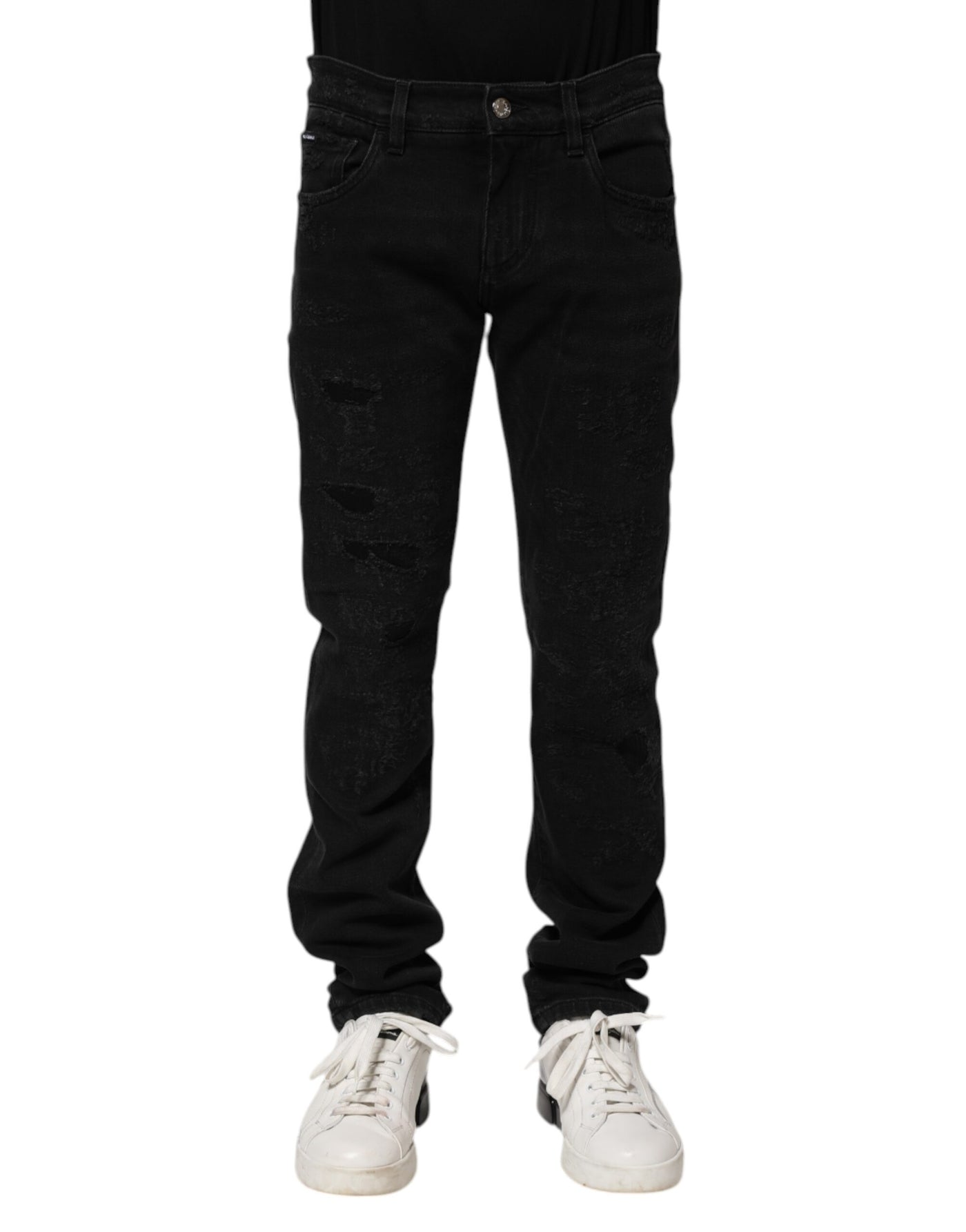 Dolce &amp; Gabbana Zwarte Katoenen Skinny Heren Denim Jeans