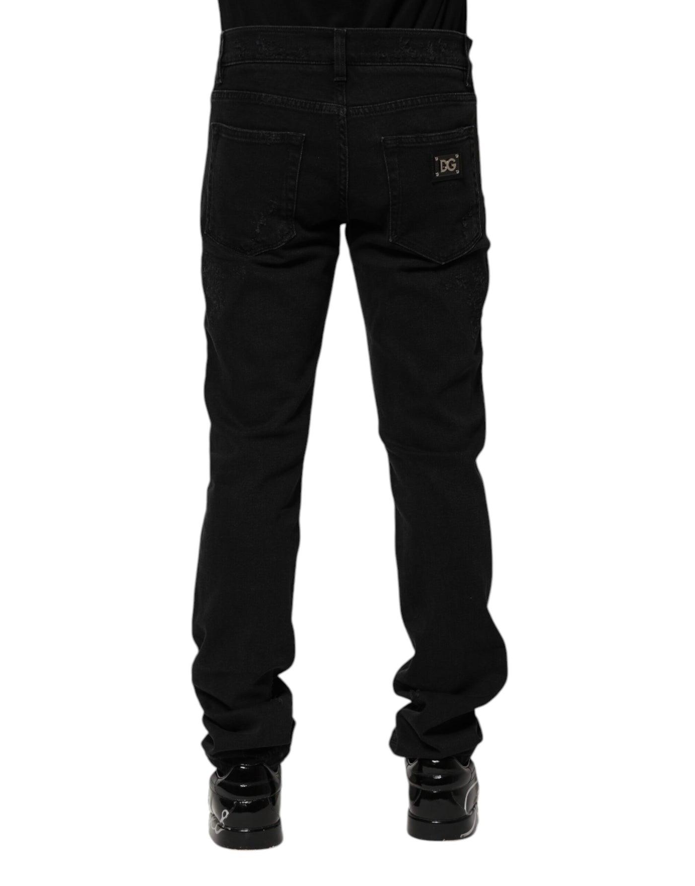 Dolce &amp; Gabbana Zwarte Katoenen Skinny Heren Denim Jeans