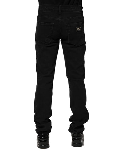 Dolce &amp; Gabbana Zwarte Katoenen Skinny Heren Denim Jeans