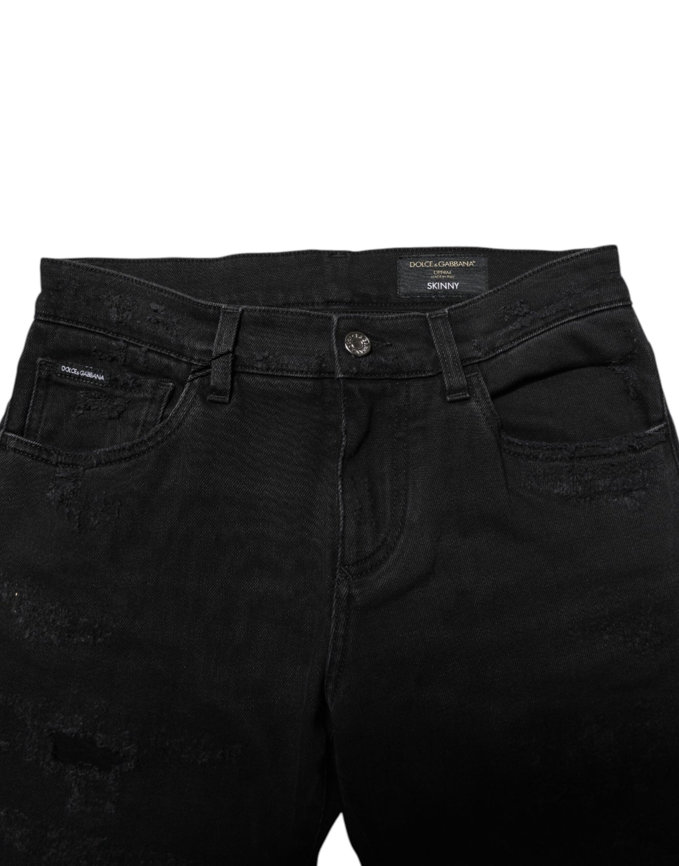 Dolce &amp; Gabbana Zwarte Katoenen Skinny Heren Denim Jeans
