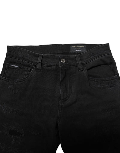 Dolce &amp; Gabbana Zwarte Katoenen Skinny Heren Denim Jeans
