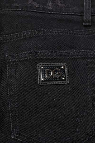 Dolce &amp; Gabbana Zwarte Katoenen Skinny Heren Denim Jeans