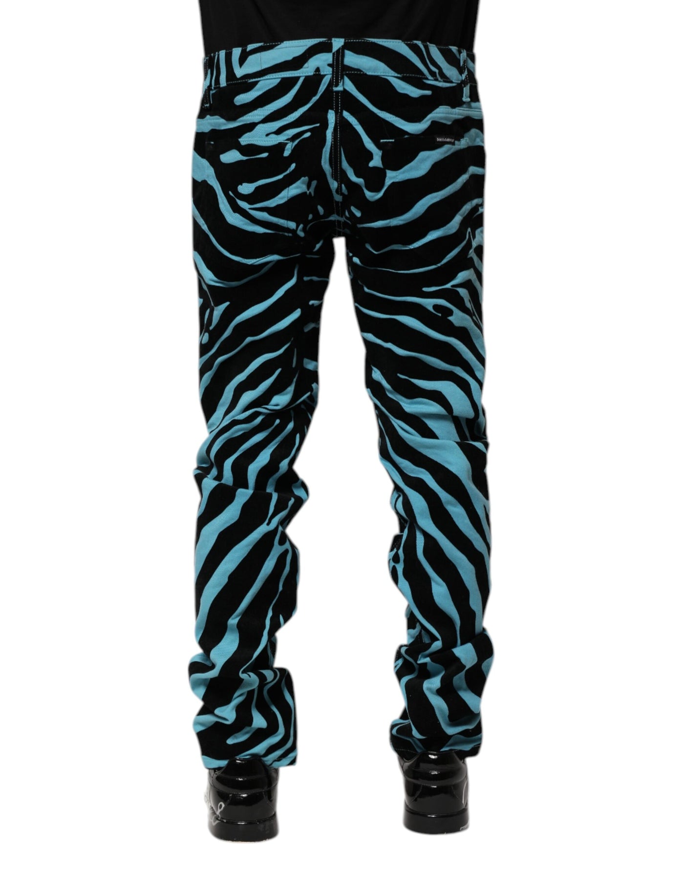 Dolce &amp; Gabbana Skinny Denim Jeans met Blauwe Zwarte Strepen