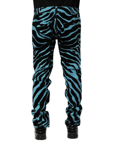 Dolce &amp; Gabbana Skinny Denim Jeans met Blauwe Zwarte Strepen