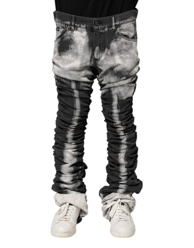 Dolce &amp; Gabbana Black Tie Dye Straight Denim Jeans