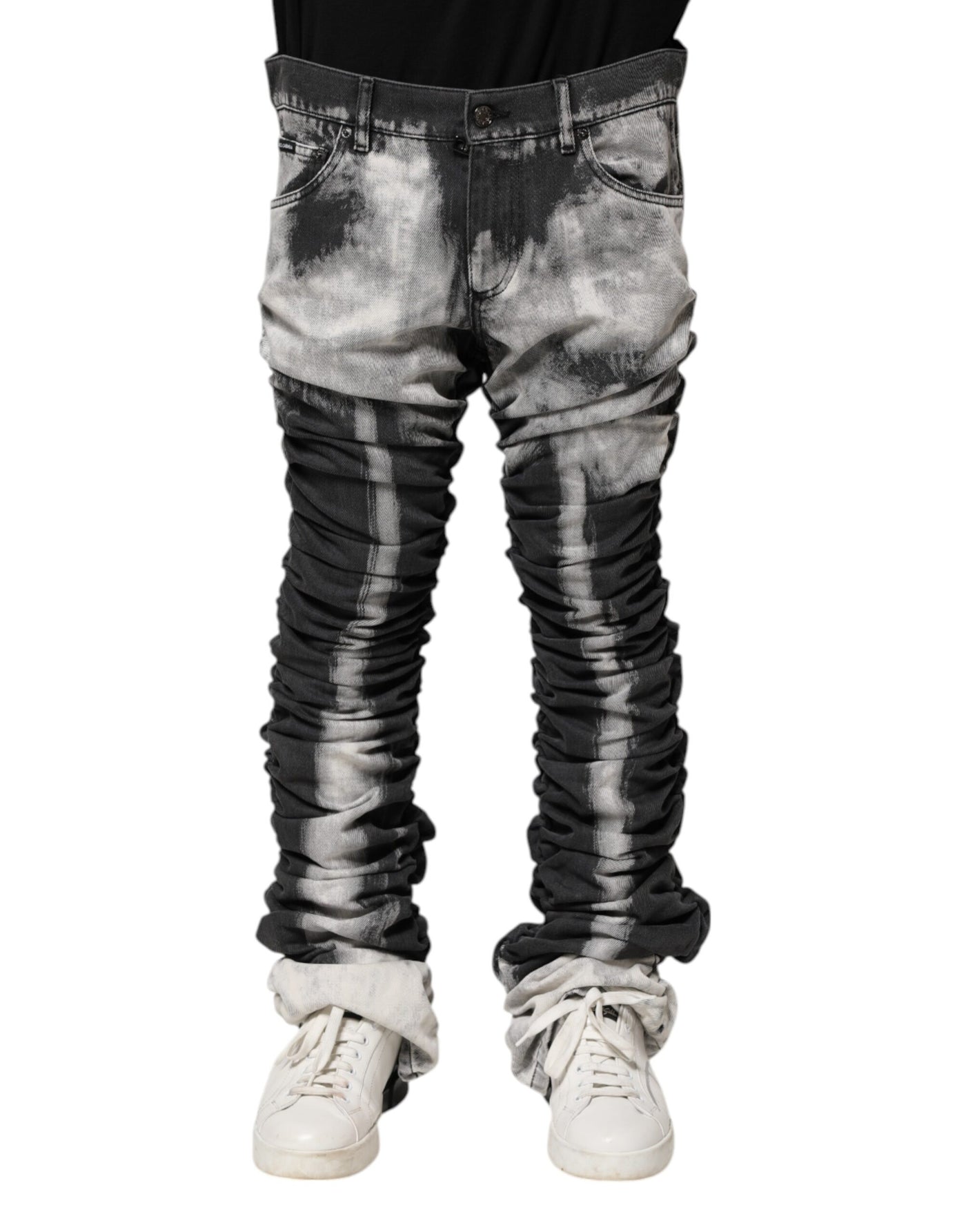 Dolce &amp; Gabbana Black Tie Dye Straight Denim Jeans